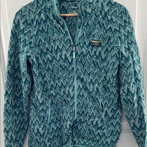 L.L. Bean Women's Teal Patterned Ski Jacket